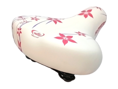 Sadul Selle Monte Grappa Flowers vedrudega, valge/roosa