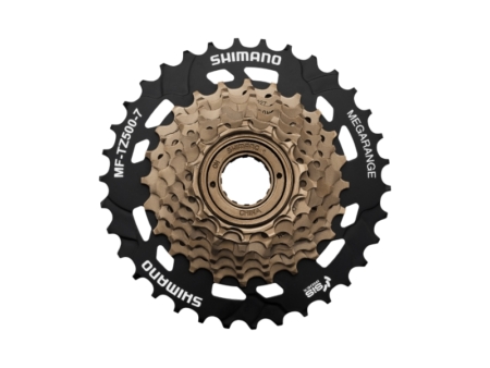 Tirr 7-ne 14-34T Shimano Tourney MF-TZ500-7 MegaRange, pruun-must