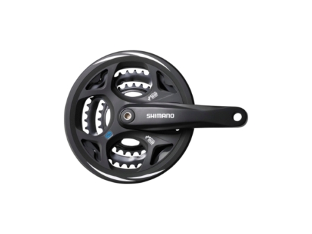 Vändad 170mm 48/38/28T Shimano Altus FC-M311 3×7/8 käiku, alu must