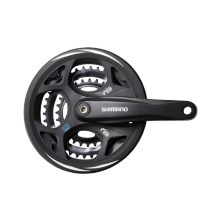 Vändad 170mm 48/38/28T Shimano Altus FC-M311 3×7/8 käiku, alu must