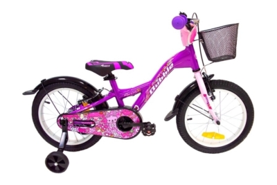 Tüdrukute jalgratas 16 tolli alu R24 4Kids Bubble, violett-roosa