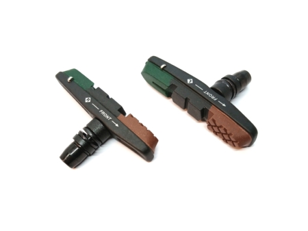 Piduriklotsid V-pidurile Alhonga pruun-must-roheline, vahetatavate kummidega