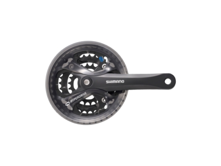 Vändad 170mm 42/32/22T Shimano Acera FC-M361 3×7/8 käiku, alu must