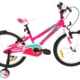 Tüdrukute jalgratas 20 tolli 1 käik teras R24 Sprint Calypso, roosa-valge-türkiis