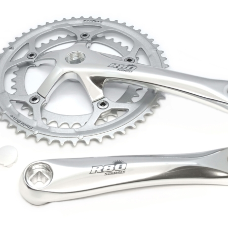 Vändad 170mm 53/39T+52/42T SunRace FCR810 2×8 käiku, alu hõbe