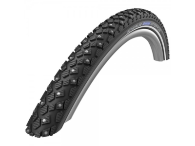 Väliskumm 20×2,15 55-406 HS396 Schwalbe Marathon Winter Plus helkurriba ja 144 naastuga, must