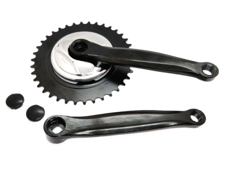 Vändad 170mm 38T teras must, ilukilbiga