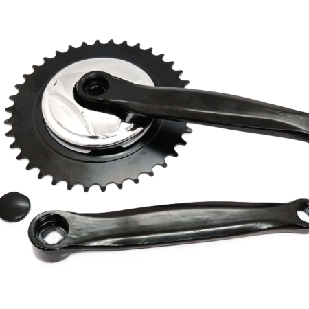 Vändad 170mm 38T teras must, ilukilbiga