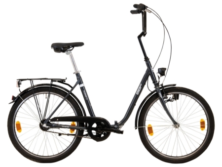 Kokkupandav jalgratas 24 tolli 3 käiku teras R48 BBF Foldrider 1.0, antratsiit