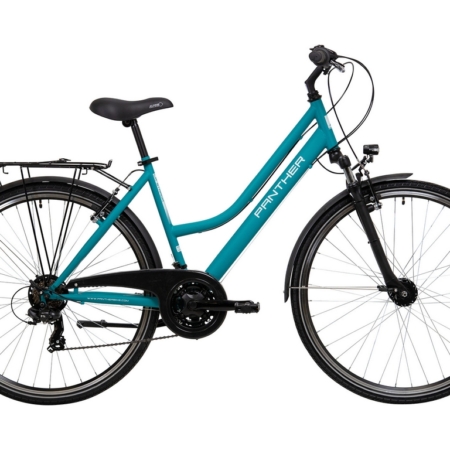 Naiste jalgratas 28 tolli 21 käiku teras R48 Panther Trekking Laval 1.0, türkiis